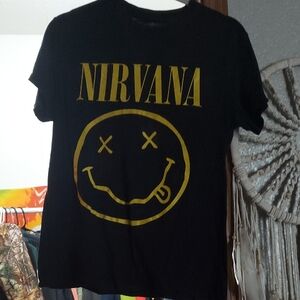 NIRVANA Black and Yellow Short Sleeve Tee